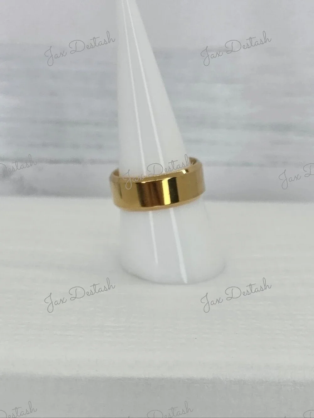 Stainless Steel Classic Polished Gold Band Ring